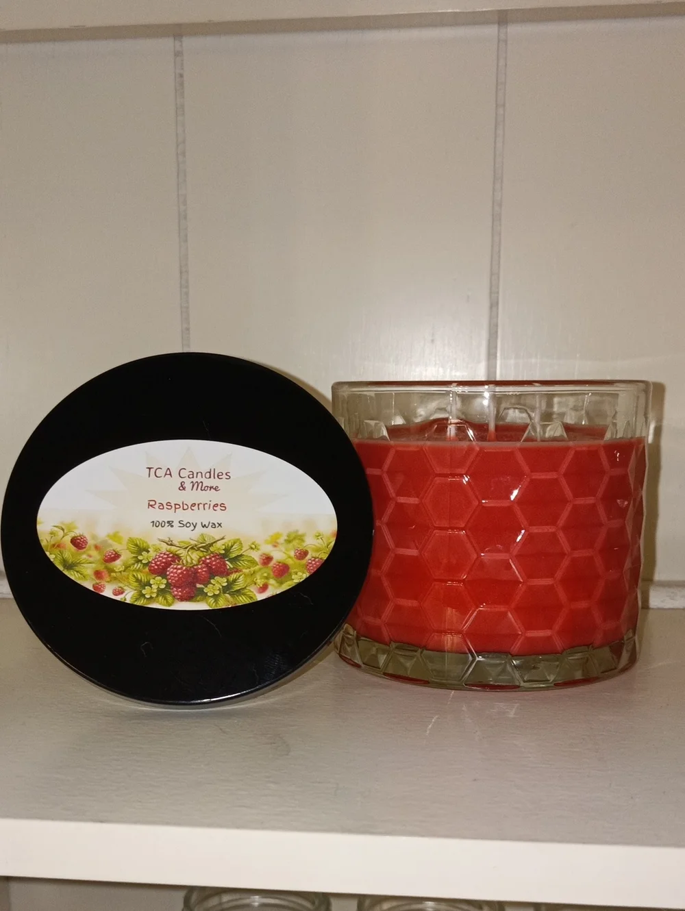 Raspberry Scented Red Soy Candle